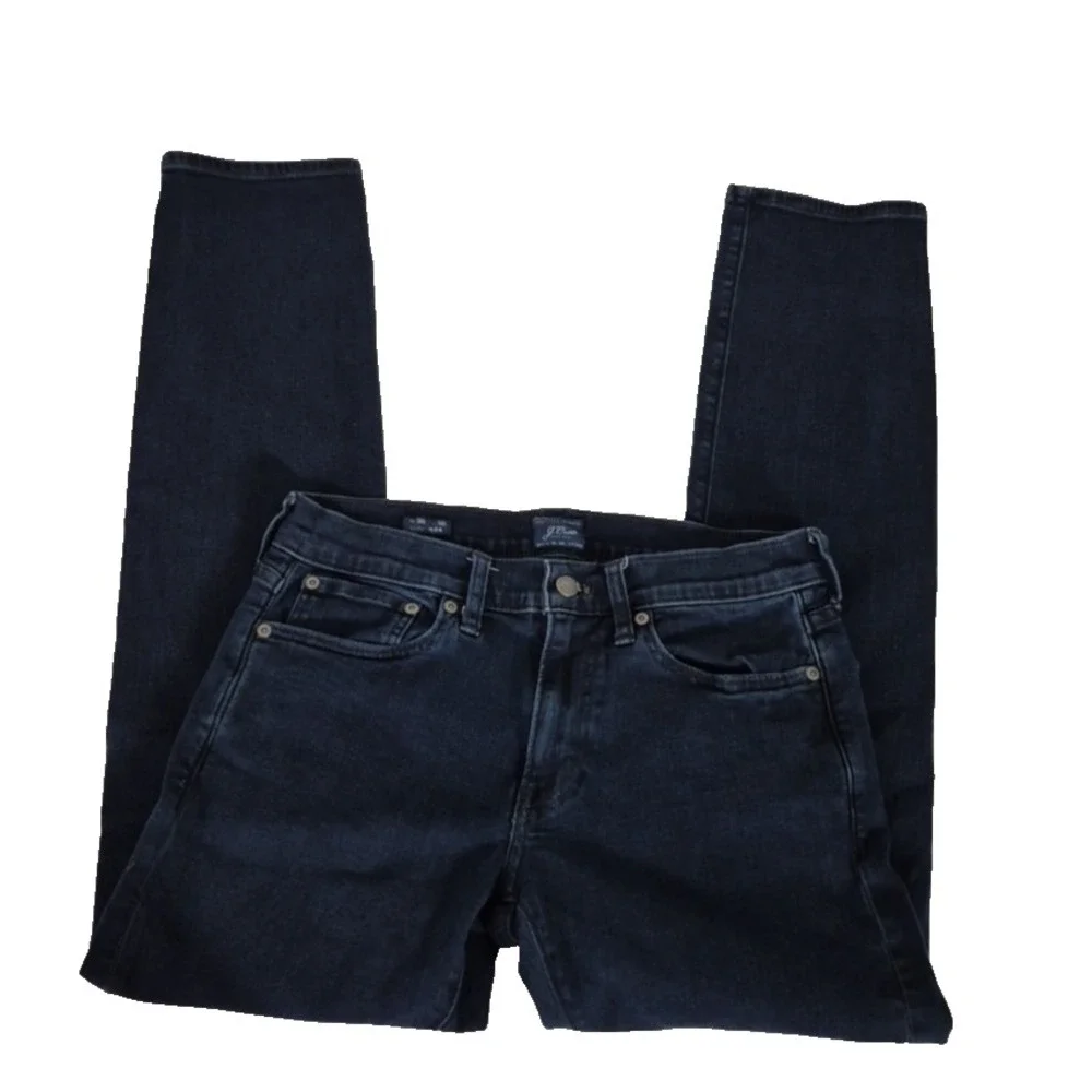 J Crew 484 Stretch Jeans Mens‎ 30x30 Blue Dark Wash Tapered Leg Grunge Outdoor